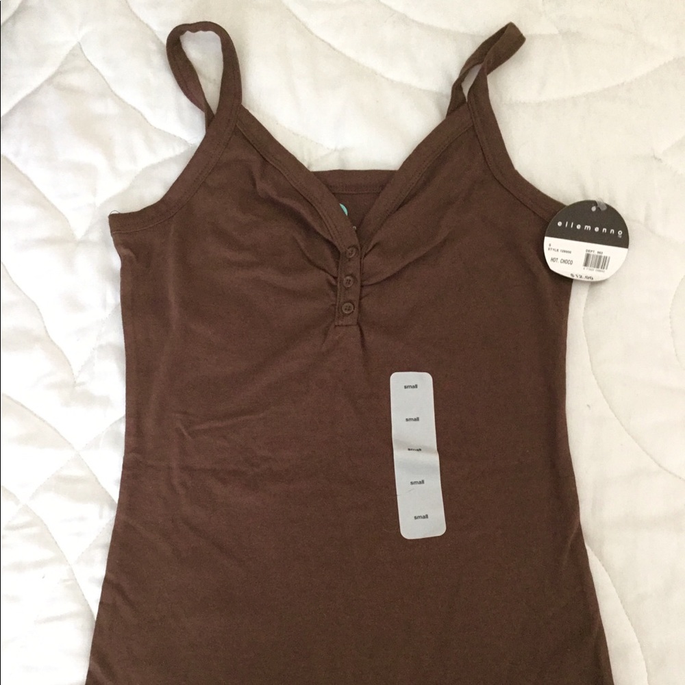 Brown button up tank